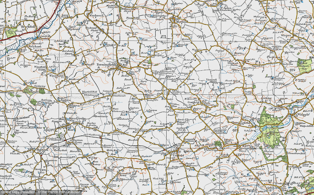 Old Map of Chippenhall Green, 1921 in 1921