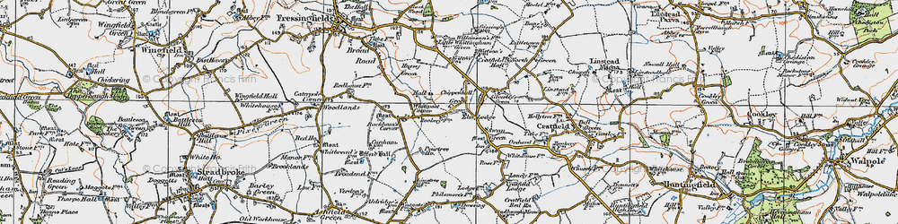 Old map of Chippenhall Green in 1921