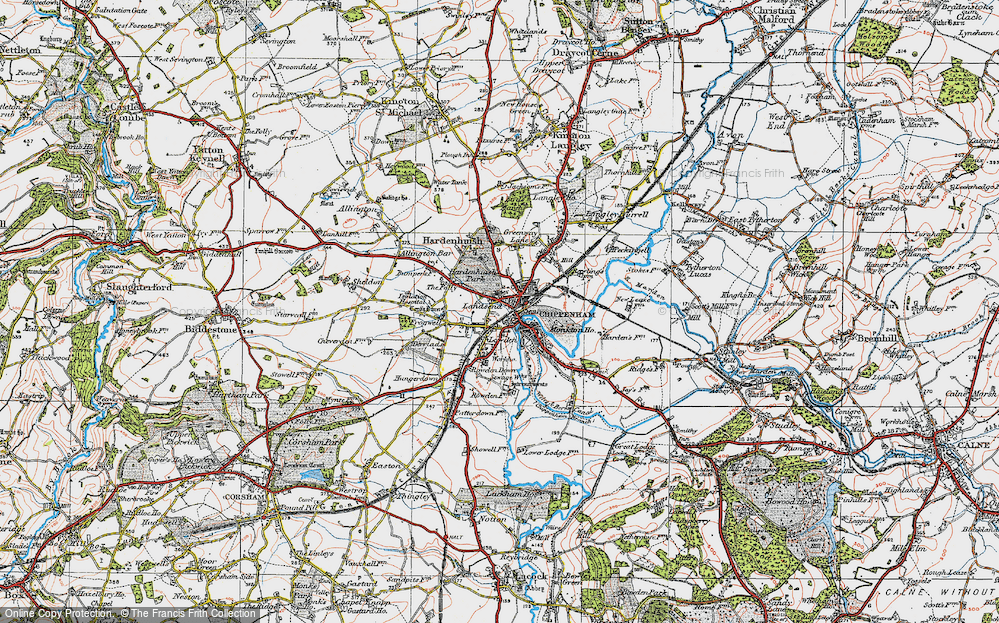 Old Map of Chippenham, 1919 in 1919