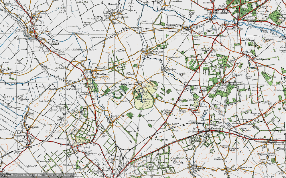 Old Map of Historic Map covering Badlingham Manor in 1920
