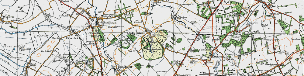 Old map of Badlingham Manor in 1920