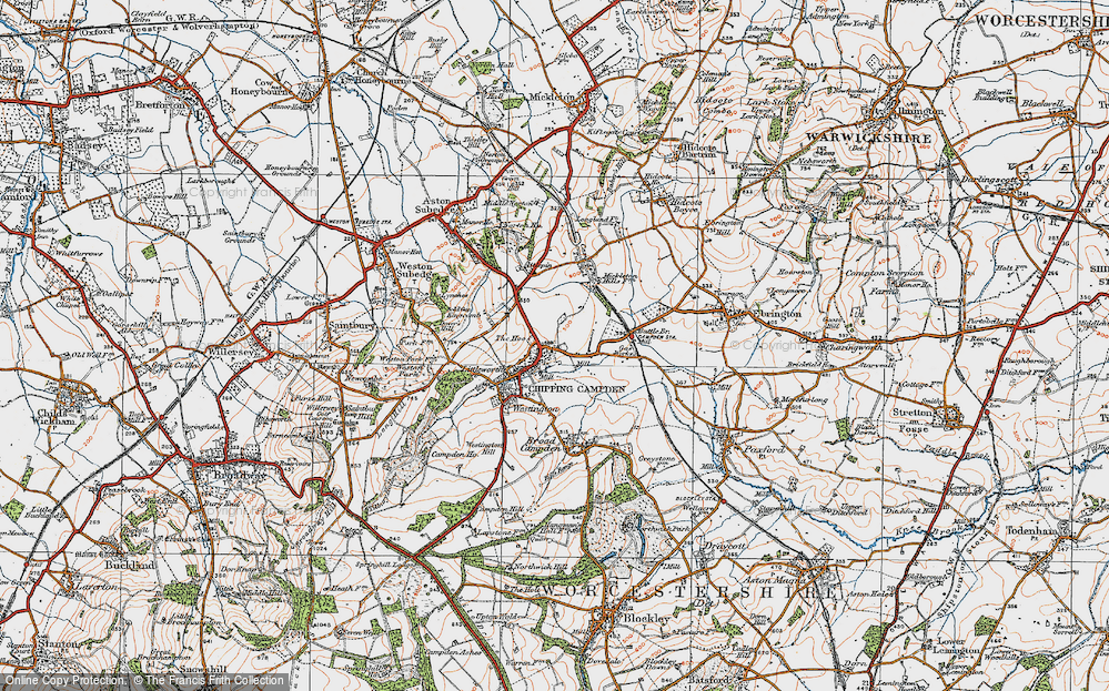 Old Map of Historic Map covering Battle Br in 1919