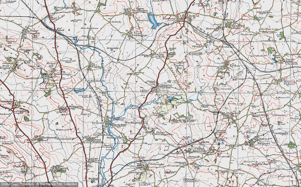 Old Map of Historic Map covering Arbury Banks in 1919