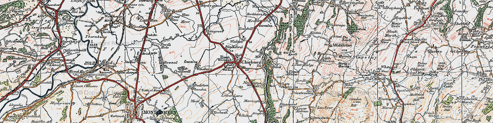 Old map of Chirbury in 1921