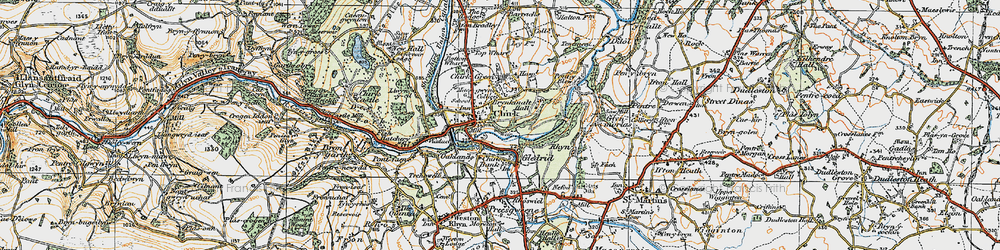 Old map of Chirk in 1921