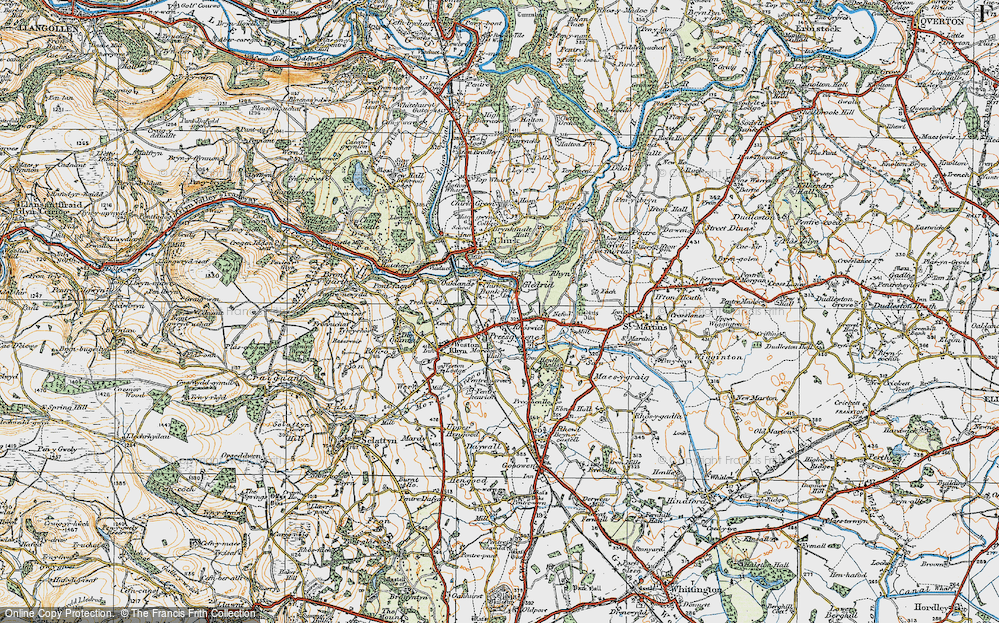 Old Map of Chirk Bank, 1921 in 1921