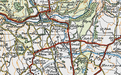 Old map of Chirk Bank in 1921