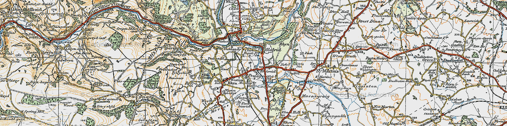 Old map of Chirk Bank in 1921