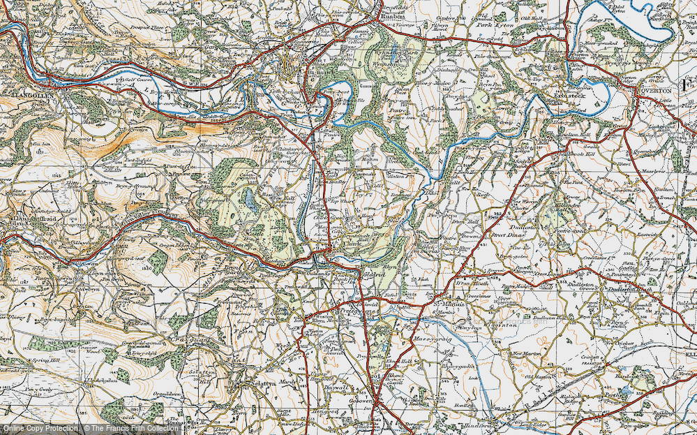 Old Map of Chirk Green, 1921 in 1921