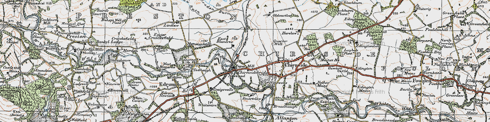 Old map of Chirnsidebridge in 1926