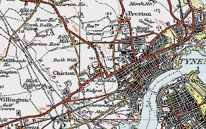 Old map of Chirton in 1925