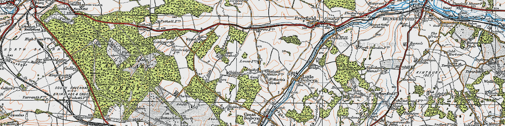 Old map of Almshouse Copse in 1919