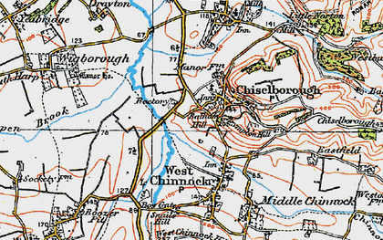 Old map of Chiselborough in 1919