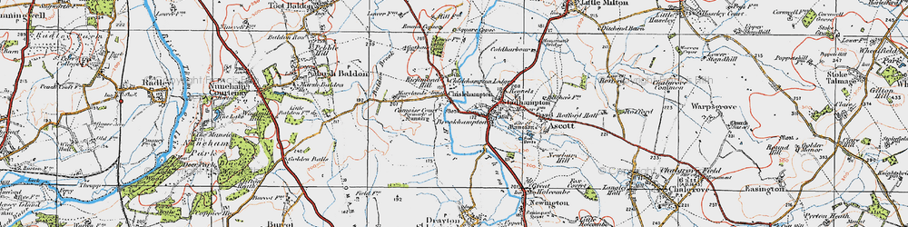 Old map of Chiselhampton in 1919