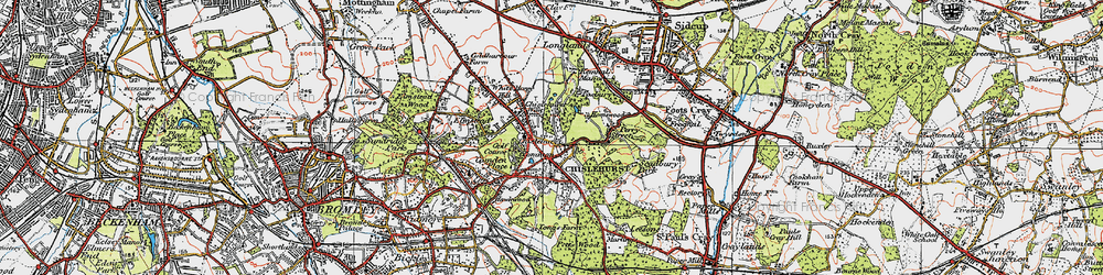 Old map of Chislehurst in 1920