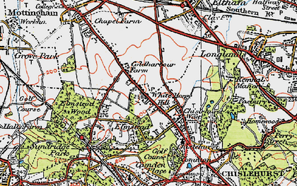 Old map of Chislehurst West in 1920