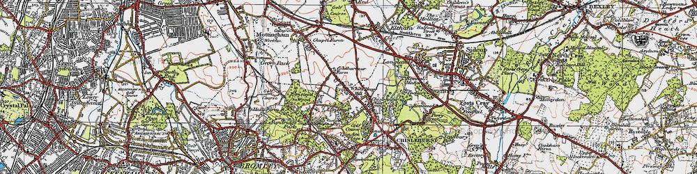Old map of Chislehurst West in 1920