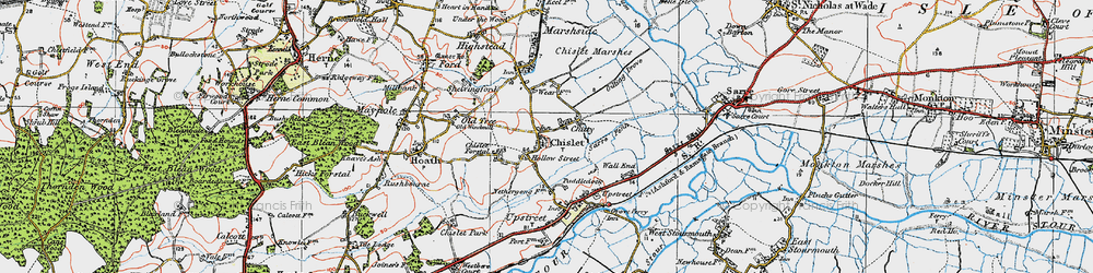 Old map of Chislet in 1920