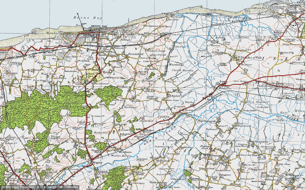 Old Map of Chislet Forstal, 1920 in 1920