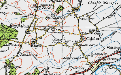 Old map of Chislet Forstal in 1920