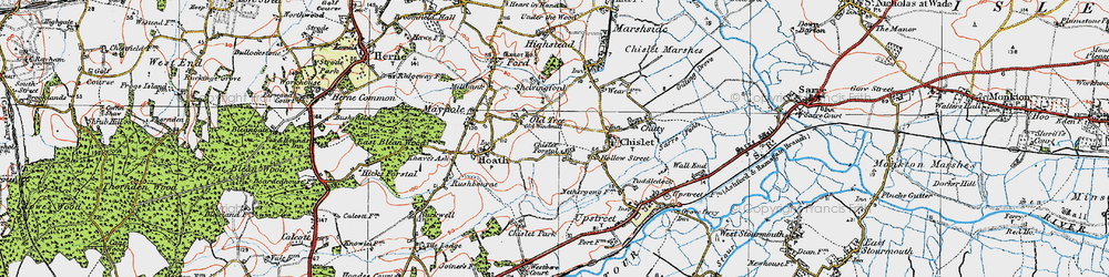 Old map of Chislet Forstal in 1920