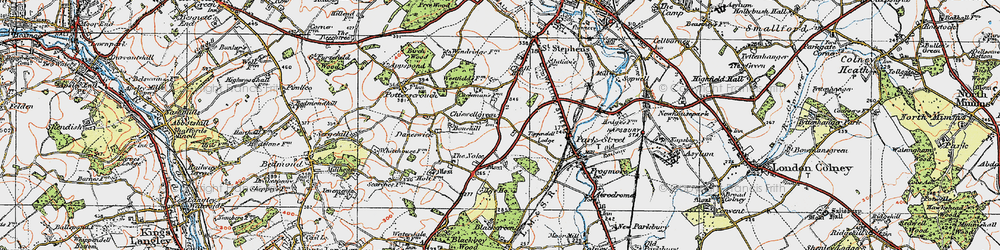 Old map of Chiswell Green in 1920