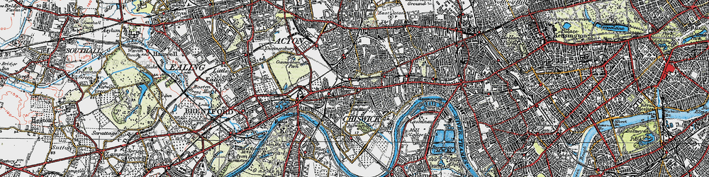 Old map of Chiswick in 1920