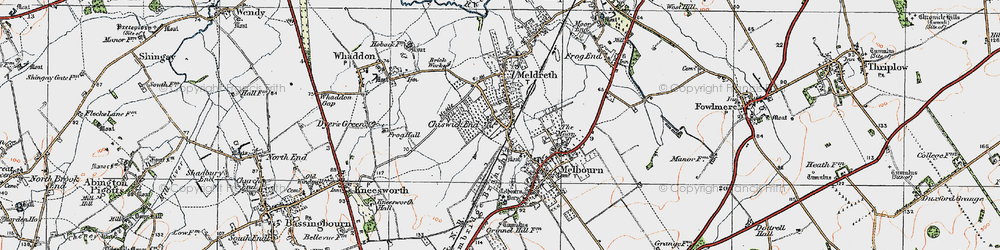 Old map of Chiswick End in 1920
