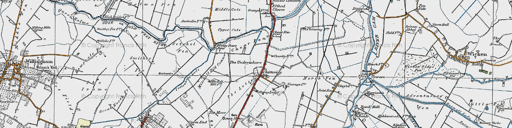 Old map of Chittering in 1920