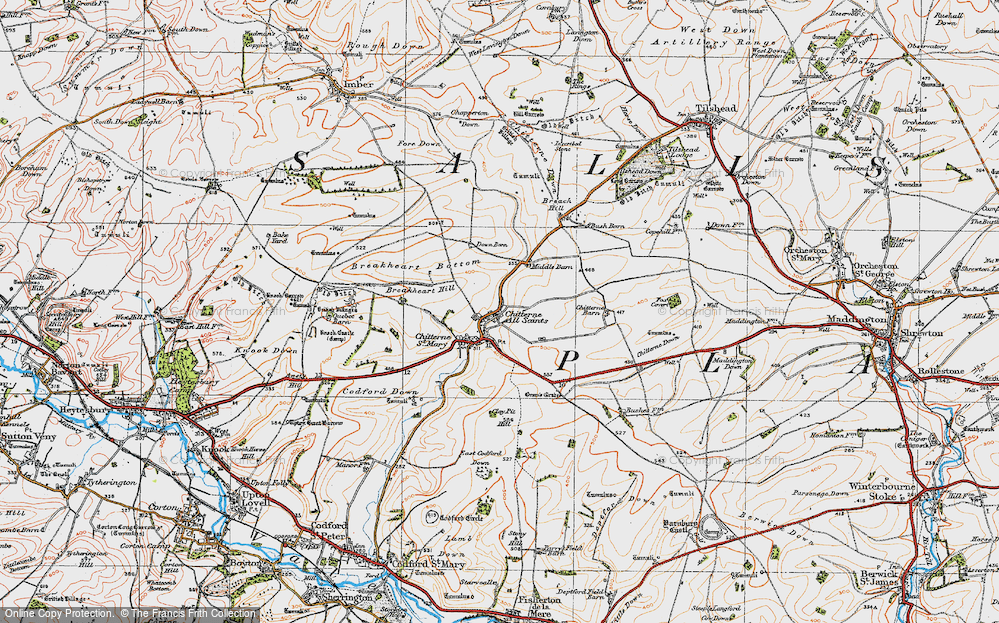 Old Map of Chitterne, 1919 in 1919