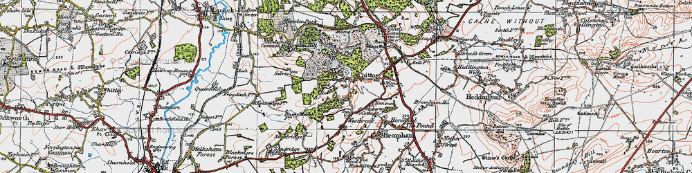 Old map of Chittoe in 1919