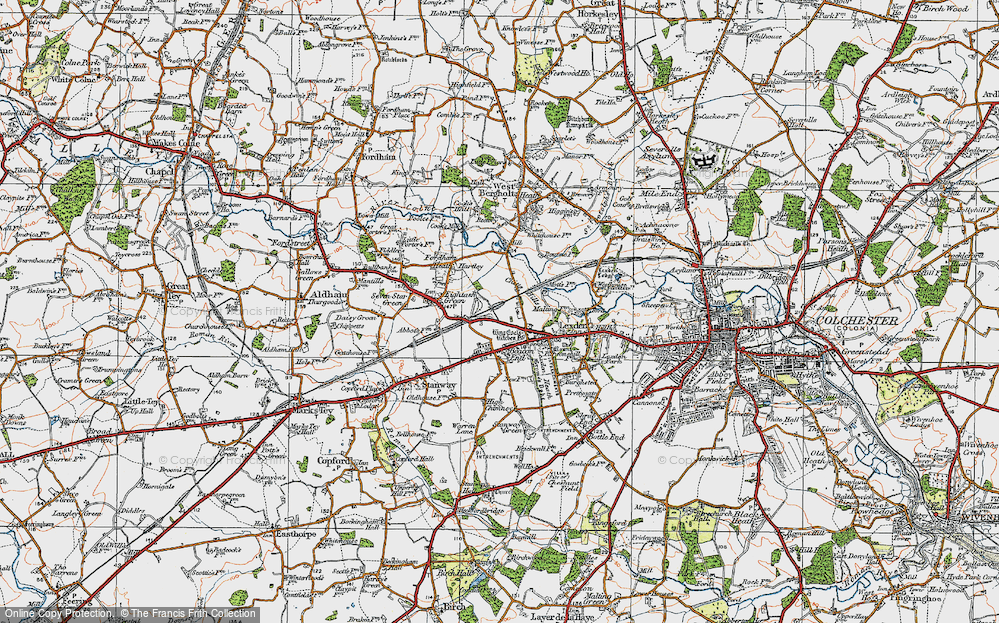 Old Map of Chitts Hills, 1921 in 1921