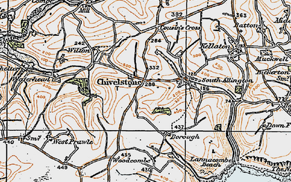 Old map of Chivelstone in 1919