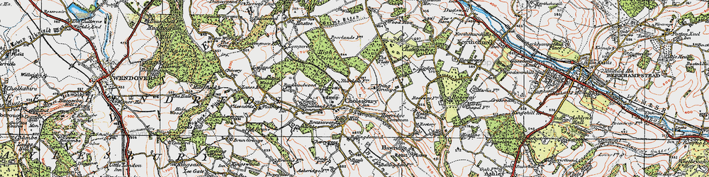 Old map of Cholesbury in 1920