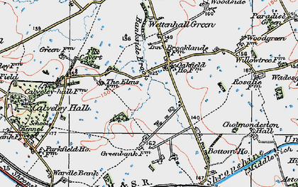 Old map of Cholmondeston in 1923