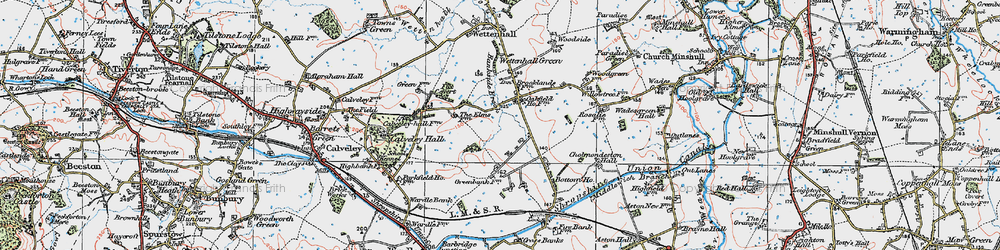 Old map of Cholmondeston in 1923