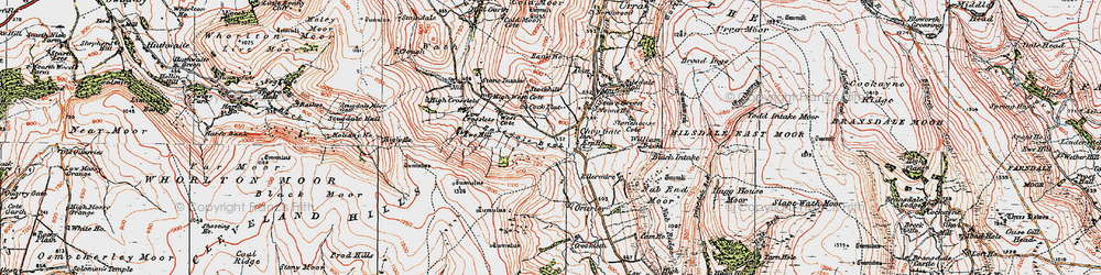 Old map of Barker's Crags in 1925