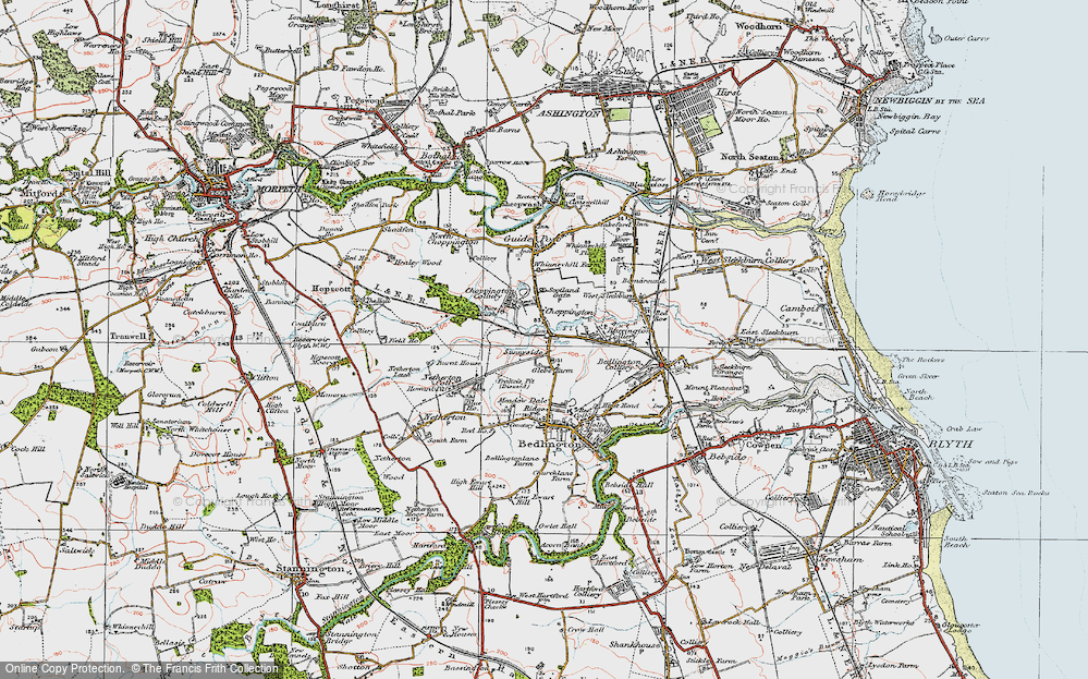 Old Map of Choppington, 1925 in 1925