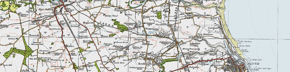 Old map of Choppington in 1925
