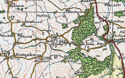 Old map of Chorley in 1921
