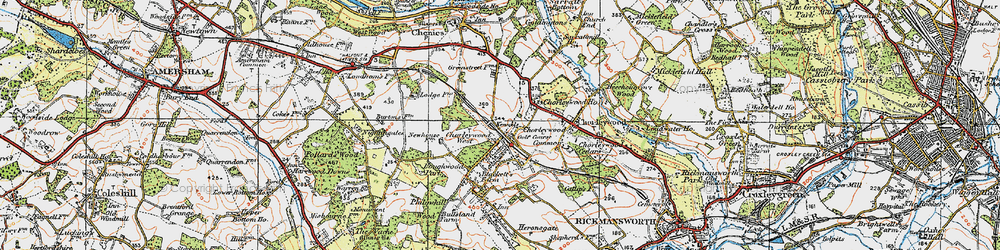 Old map of Chorleywood in 1920