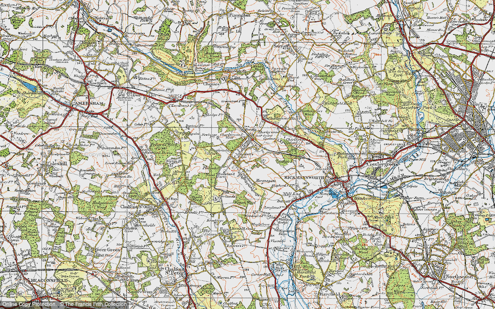 Old Map of Chorleywood Bottom, 1920 in 1920