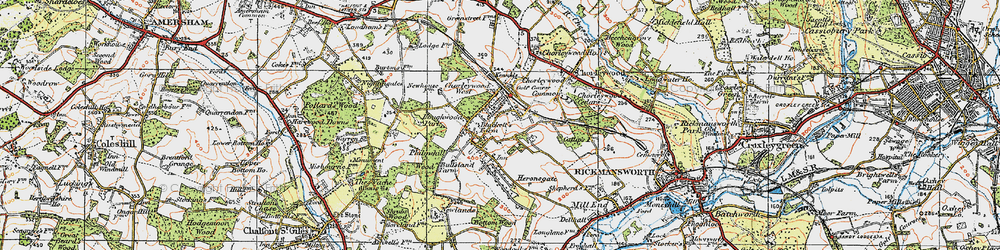 Old map of Chorleywood Bottom in 1920