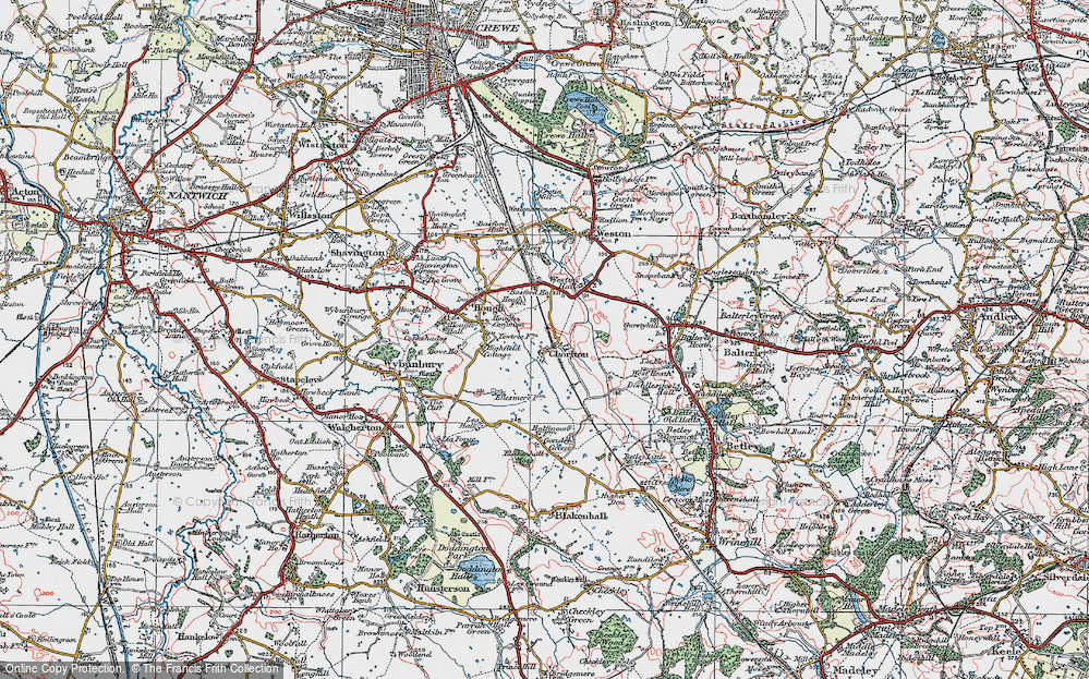 Old Map of Chorlton, 1921 in 1921