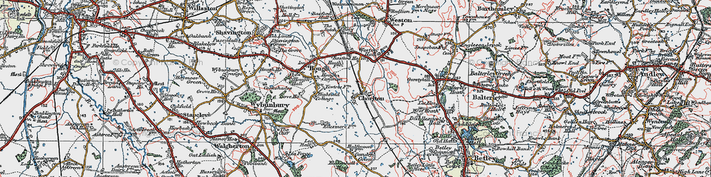 Old map of Chorlton in 1921