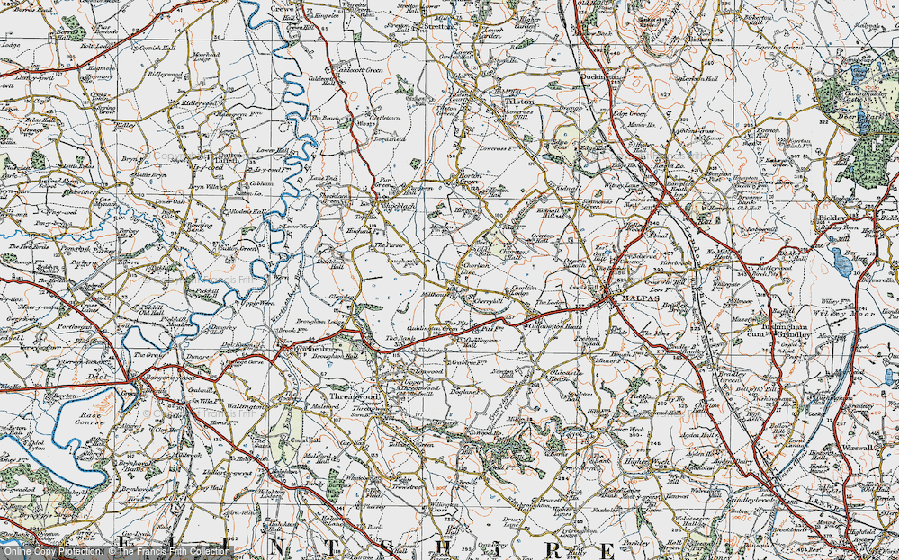Old Map of Chorlton Lane, 1921 in 1921