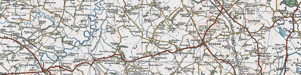 Old map of Chorlton Lane in 1921