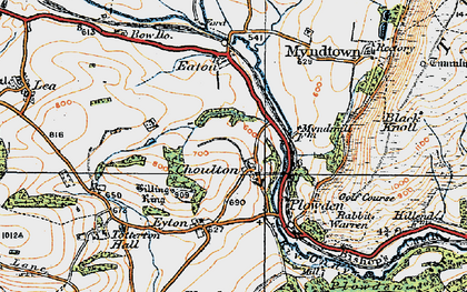 Old map of Choulton in 1920