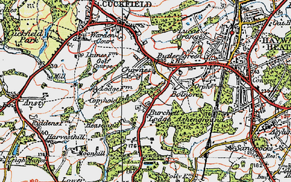 Old map of Burchetts in 1920