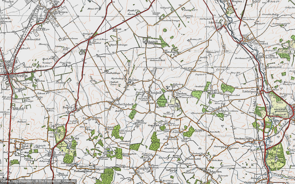 Old Map of Chrishall, 1920 in 1920